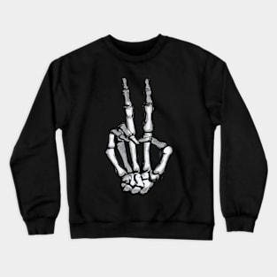 Skeleton Hand Peace Sign Crewneck Sweatshirt